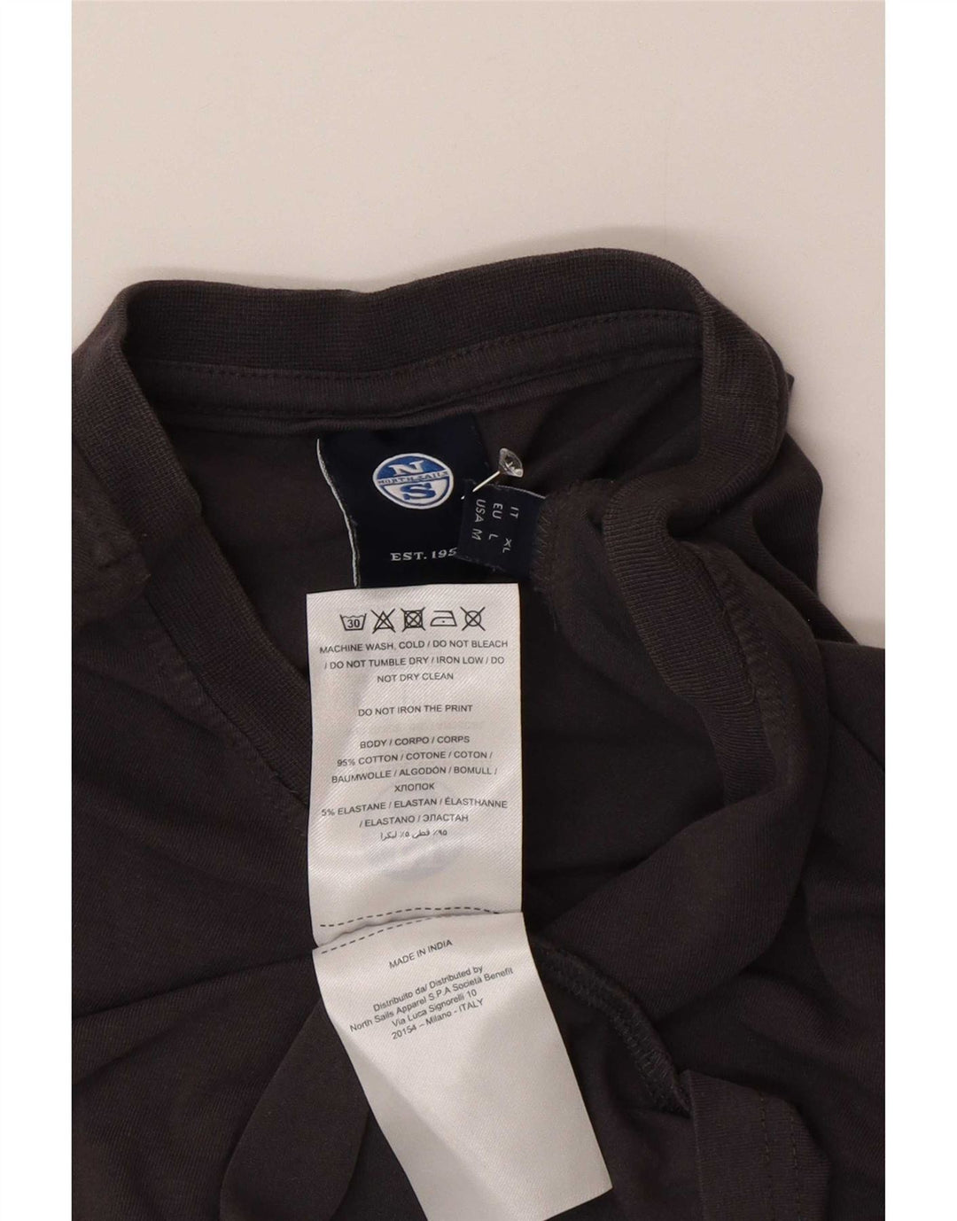 North Sails Herren-Poloshirt XL aus grauer Baumwolle
