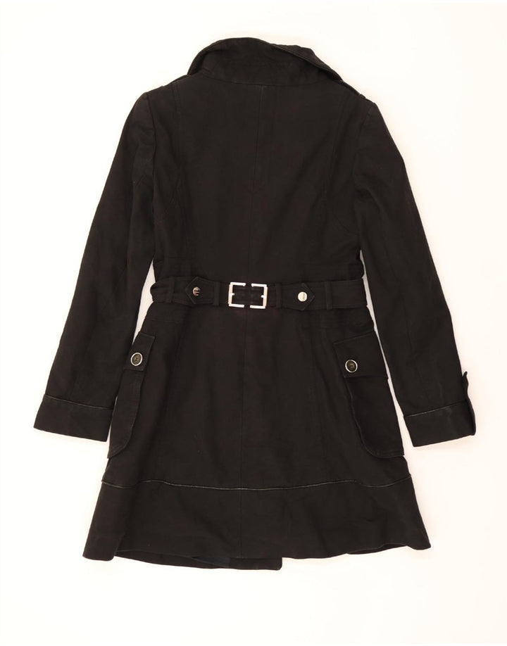 KAREN MILLEN Womens Overcoat UK 12 Medium Black Cotton Vintage Karen Millen and Second-Hand Karen Millen from Messina Hembry 