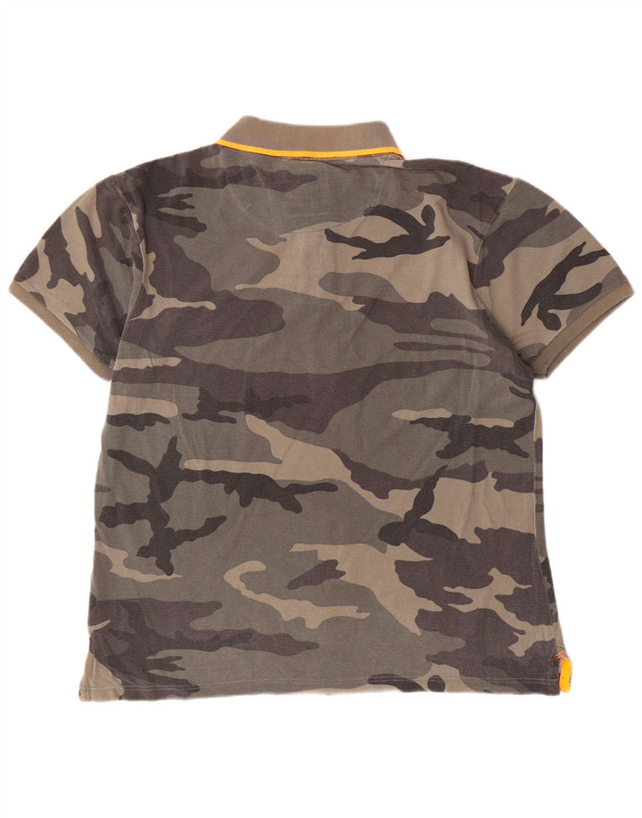 North Sails Herren-Poloshirt XL aus grauer Camouflage-Baumwolle
