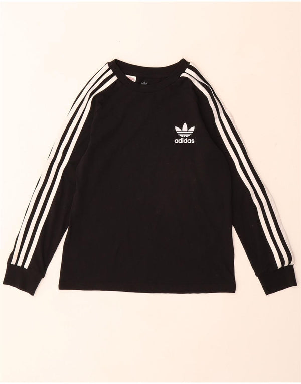 ADIDAS Mädchen Top Langarm 9-10 Jahre Schwarze Baumwolle