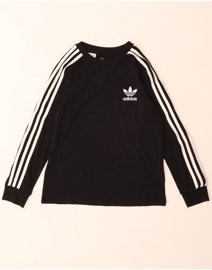 ADIDAS Mädchen Top Langarm 9-10 Jahre Schwarze Baumwolle