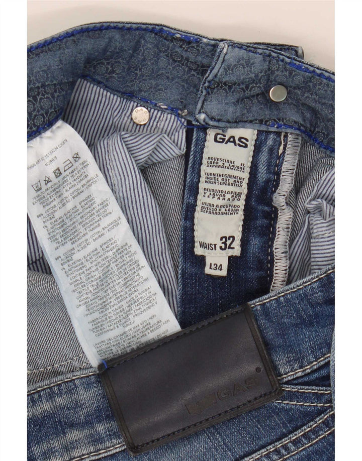 Gas Herren Slim Jeans W32 L34 Blaue Baumwolle