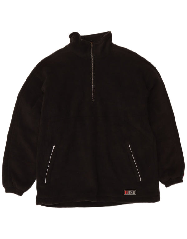 Killtec Herren-Fleecepullover mit Reißverschluss, XL, schwarzes Polyester