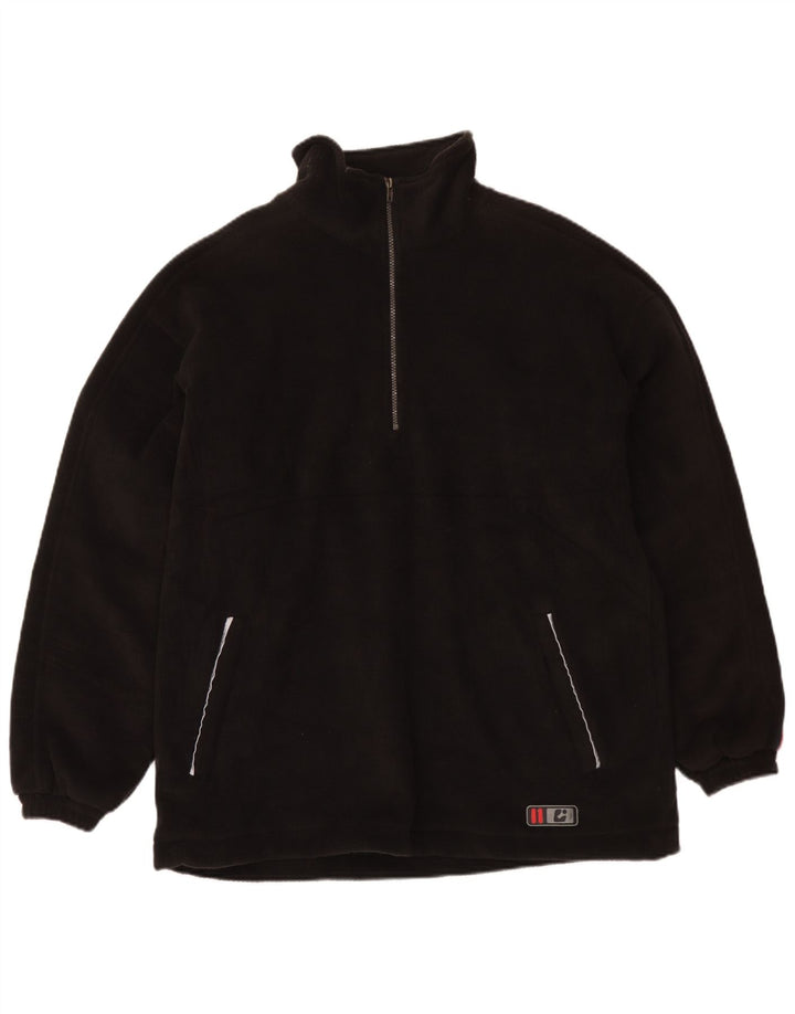 Killtec Herren-Fleecepullover mit Reißverschluss, XL, schwarzes Polyester