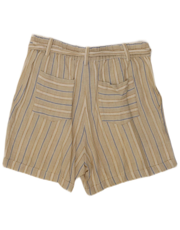 Massimo Dutti Damen High Rise Casual Shorts EU 36 XS W26 Beige gestreift