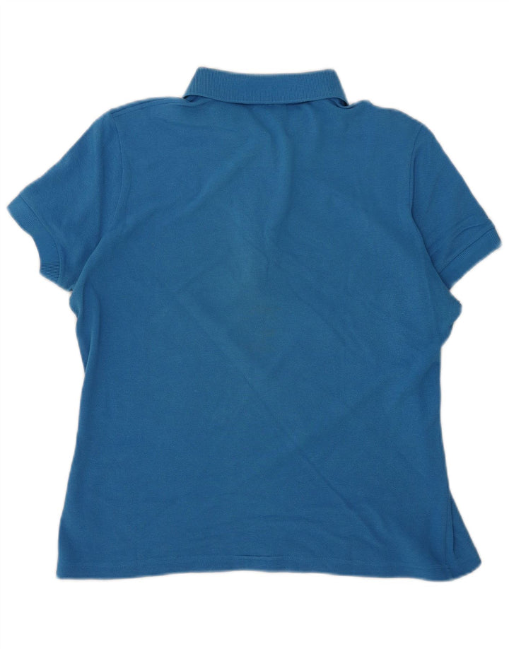 Lacoste Damen Poloshirt Größe 46 XL Blaue Baumwolle