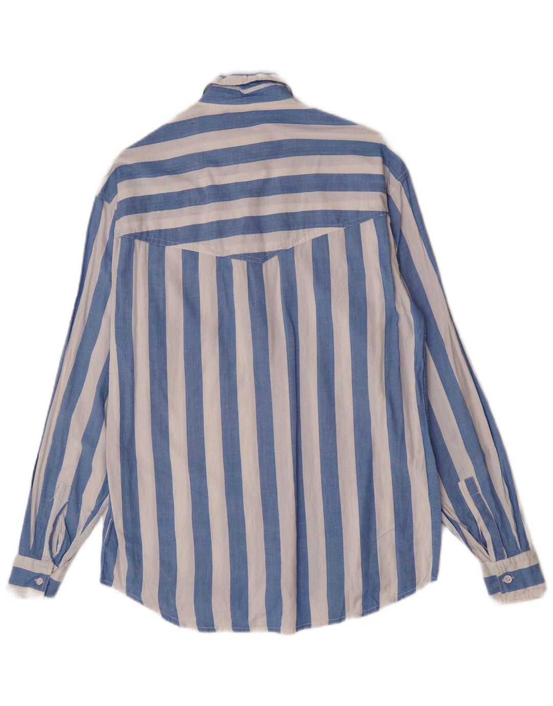 Vintage Herrenhemd Mittelblau gestreift