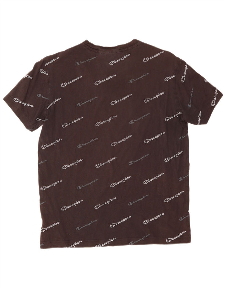 CHAMPION Herren-T-Shirt mit Grafik, Größe S, Schwarz