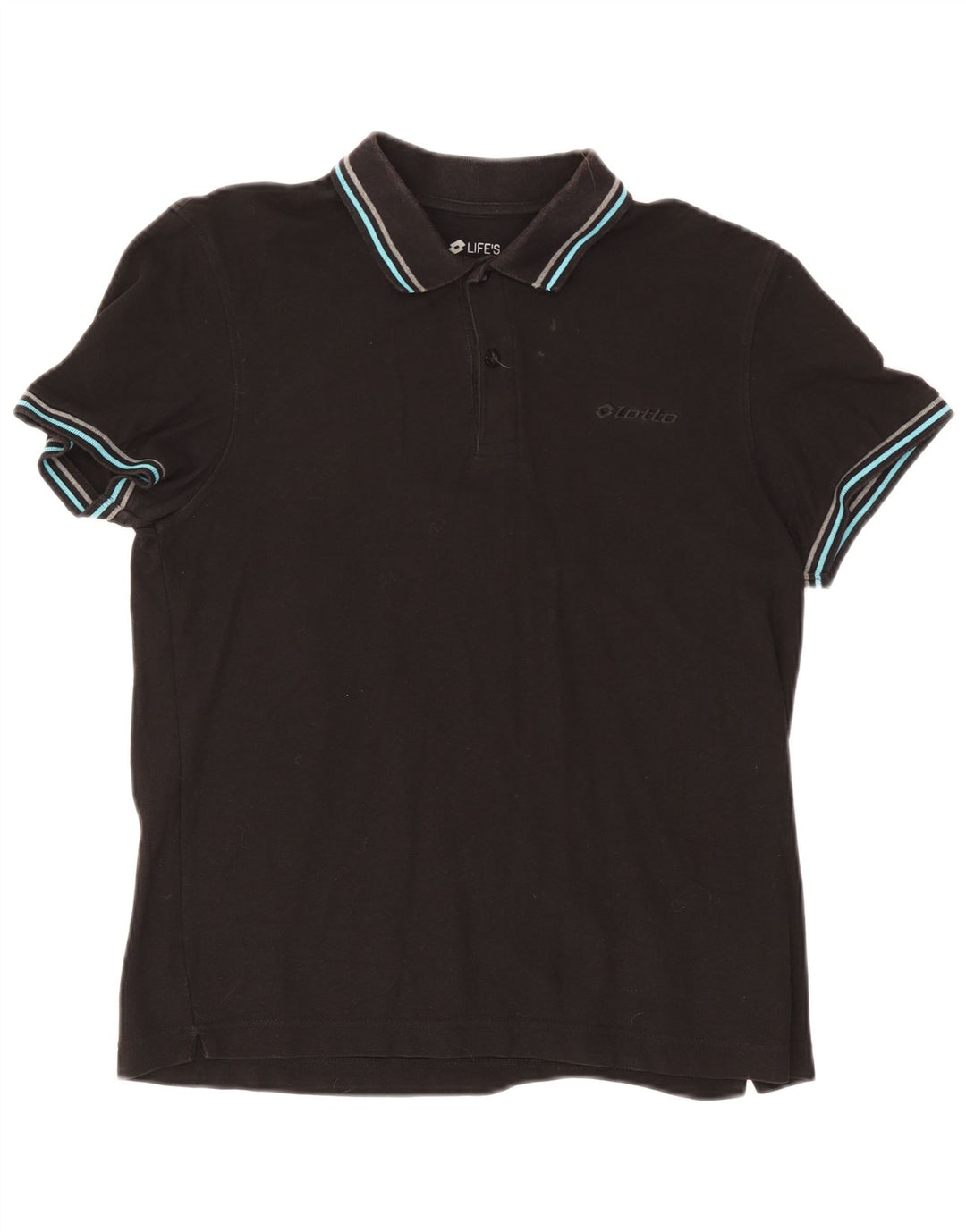 Lotto Herren-Poloshirt, groß, schwarze Baumwolle