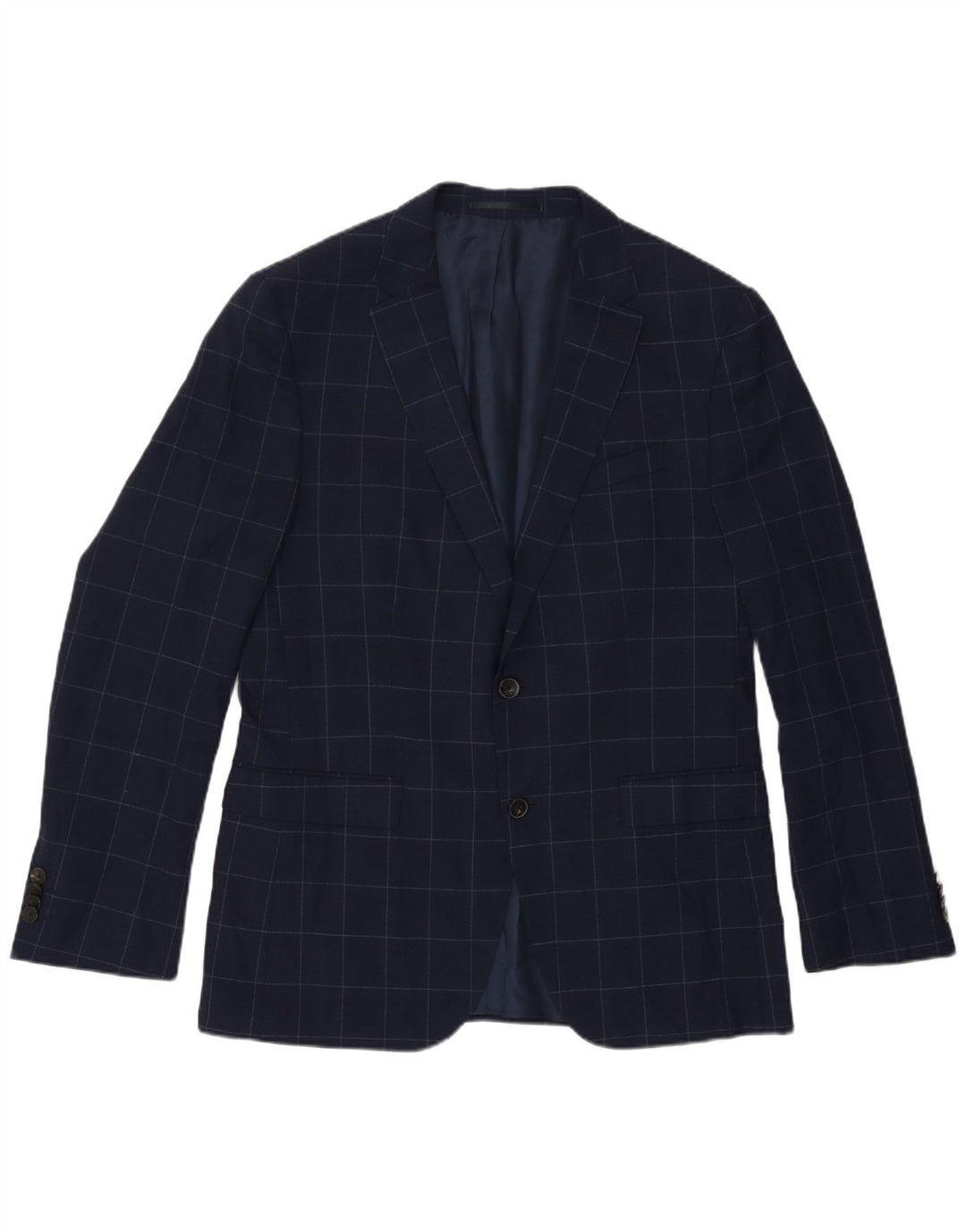 Hugo Boss Herren-Blazer mit 2 Knöpfen, EU 50, groß, marineblau kariert