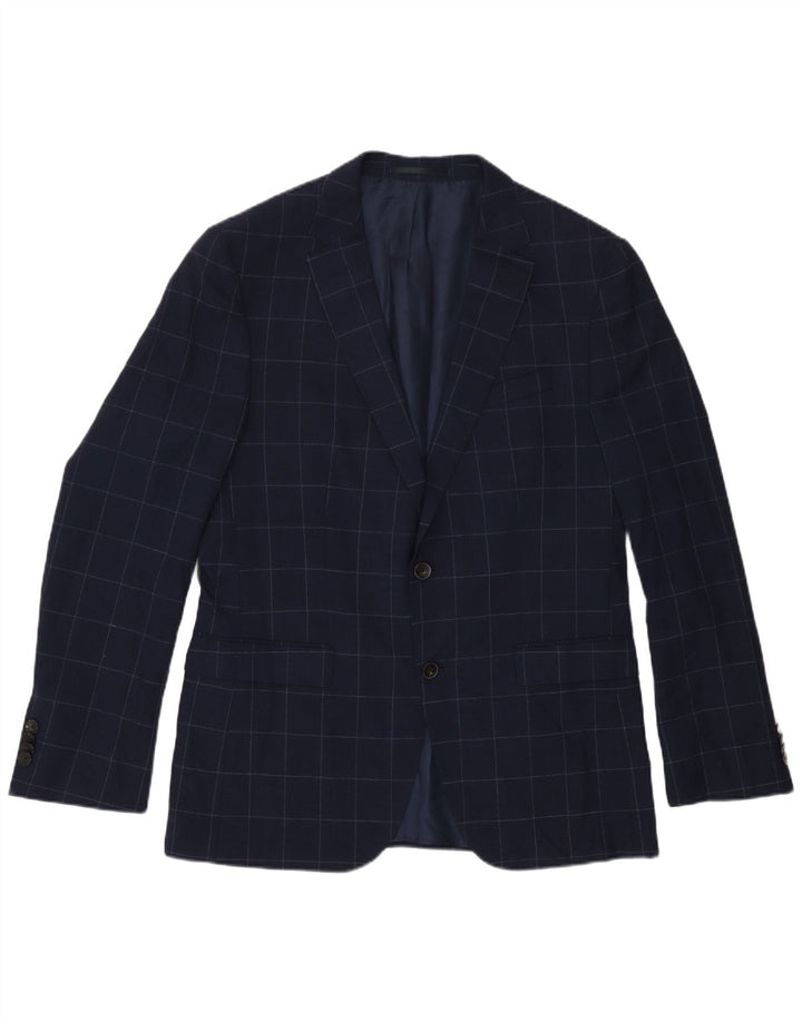 Hugo Boss Herren-Blazer mit 2 Knöpfen, EU 50, groß, marineblau kariert