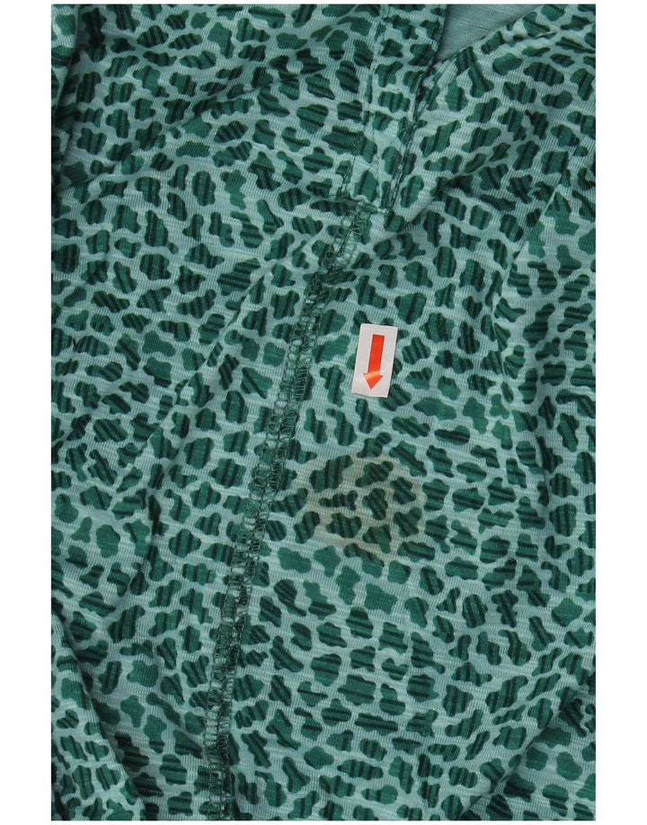 L.L.BEAN Damen-Blusenoberteil mit 3/4-Ärmeln, UK 22 3XL, grüner Tierdruck