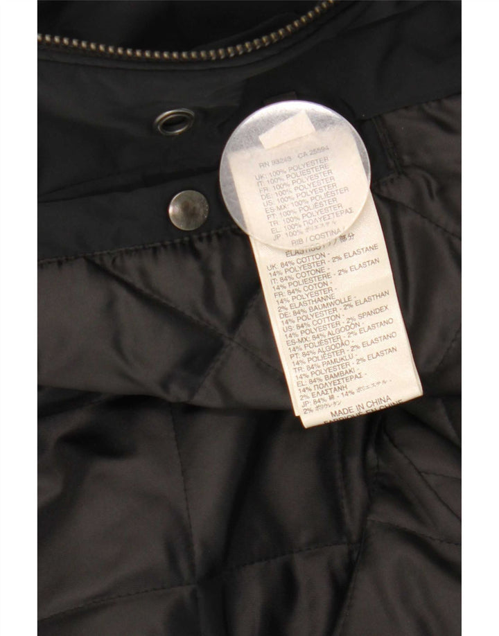 Diesel Damen Parka Jacke UK 16 Large Schwarz Polyester
