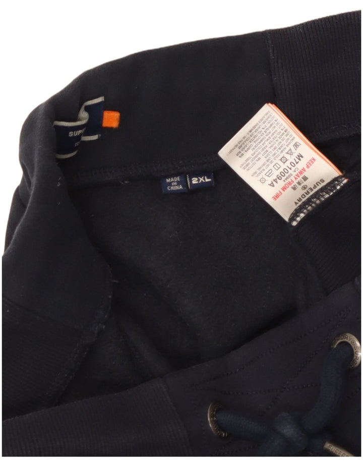 Superdry Herren-Trainingshose, Jogginghose, Größe 2XL, Marineblau, Baumwolle