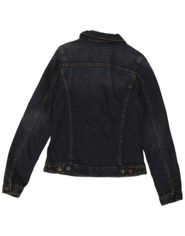 Fat Face Damen Jeansjacke UK 10 Small Marineblaue Baumwolle