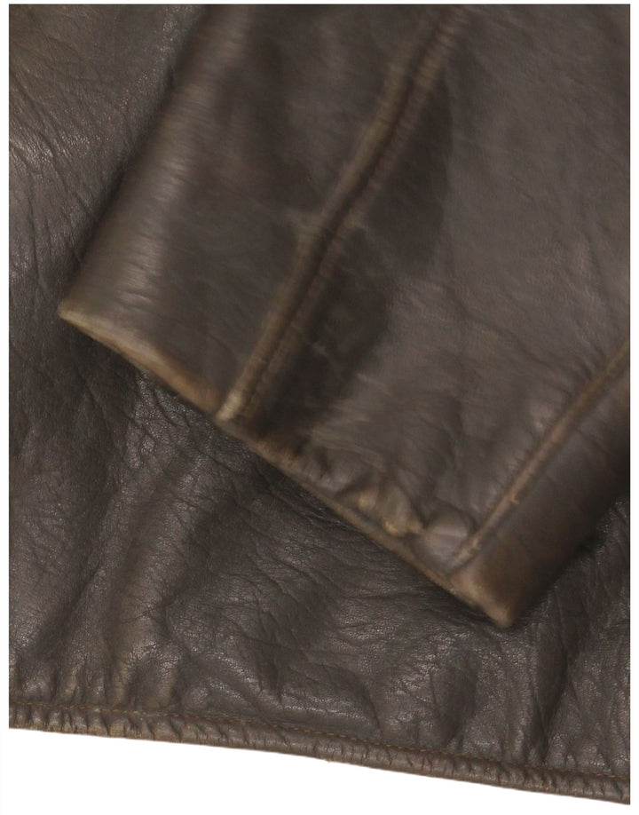 Vintage Herren Lederjacke IT 48 Medium Khaki