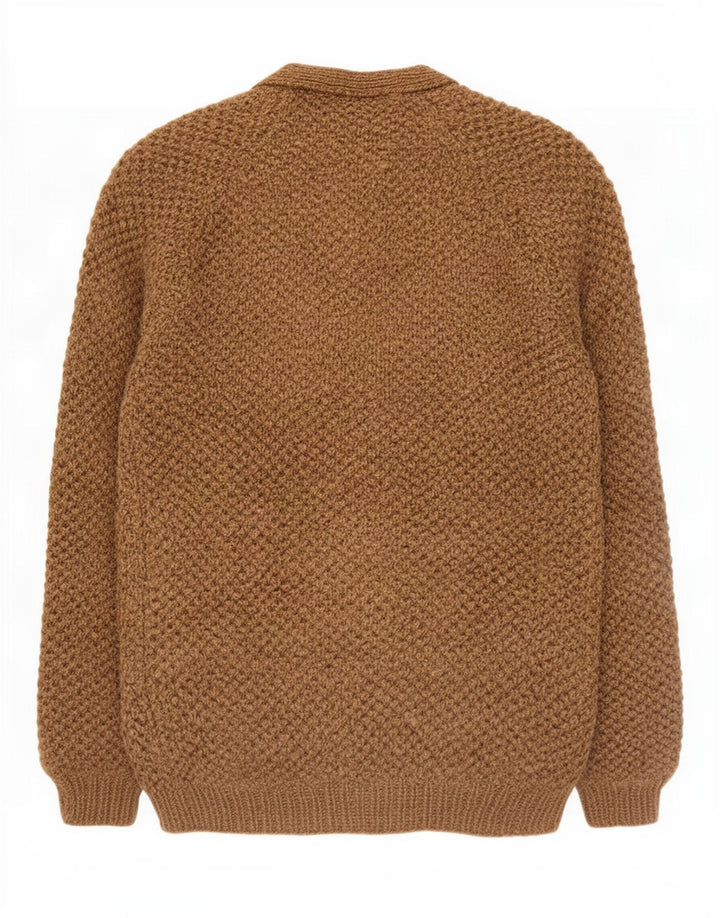 Vintage Herren Cardigan Pullover Klein Braun