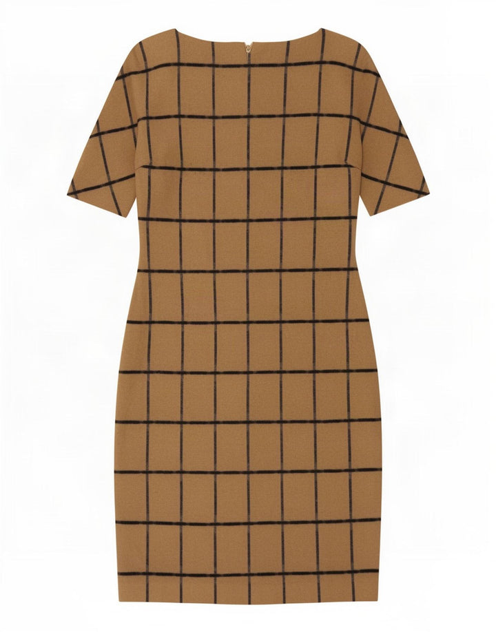 Zara Damen Etuikleid UK 14 Large Brown Check