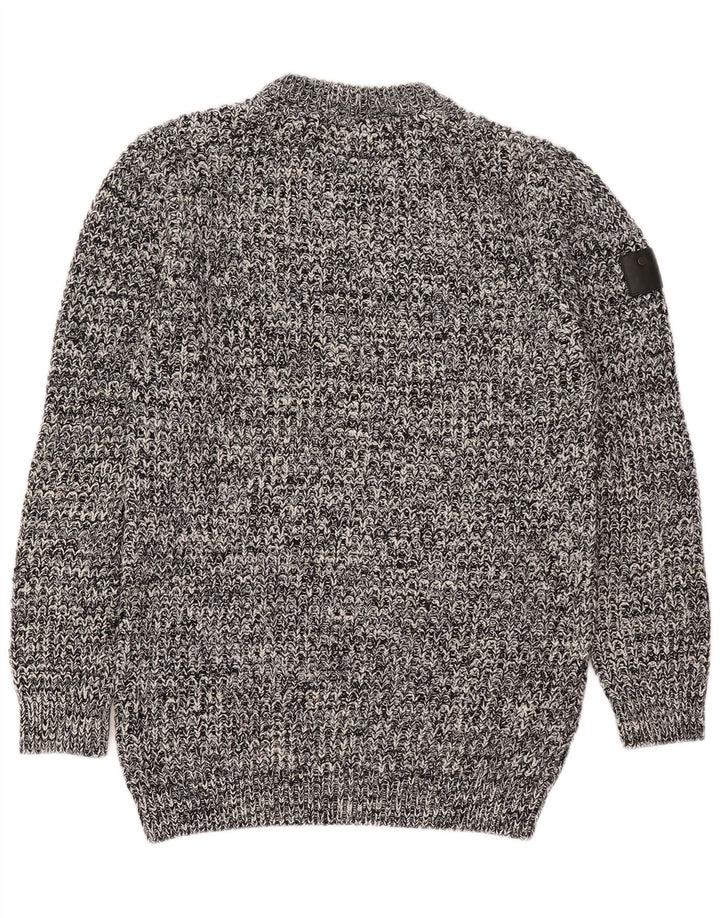 Superdry Herren-Pullover mit Rundhalsausschnitt, groß, grau meliert