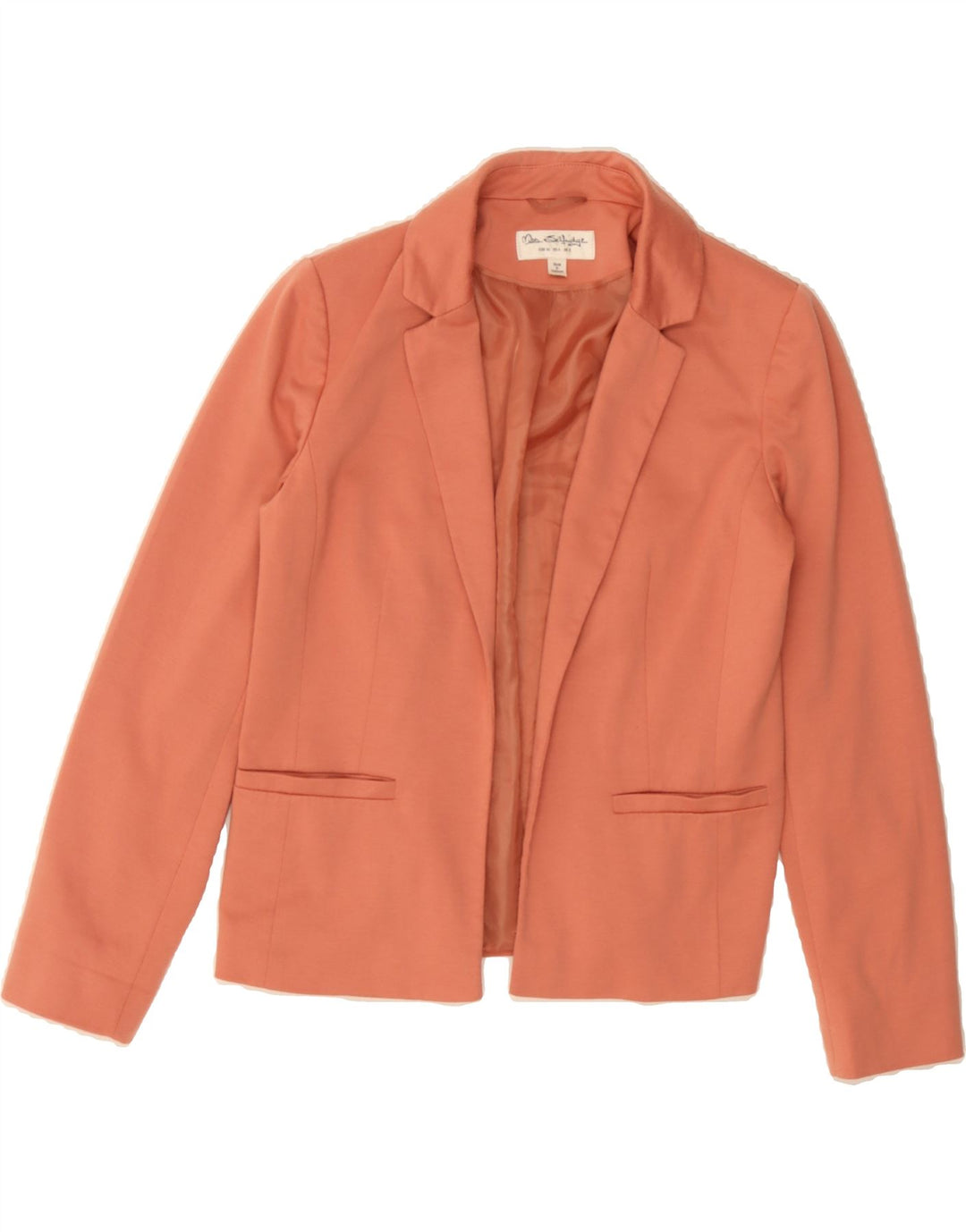 MISS SELFRIDGE Womens Open Blazer Jacket UK 8 Small  Orange Polyester Vintage Miss Selfridge and Second-Hand Miss Selfridge from Messina Hembry 