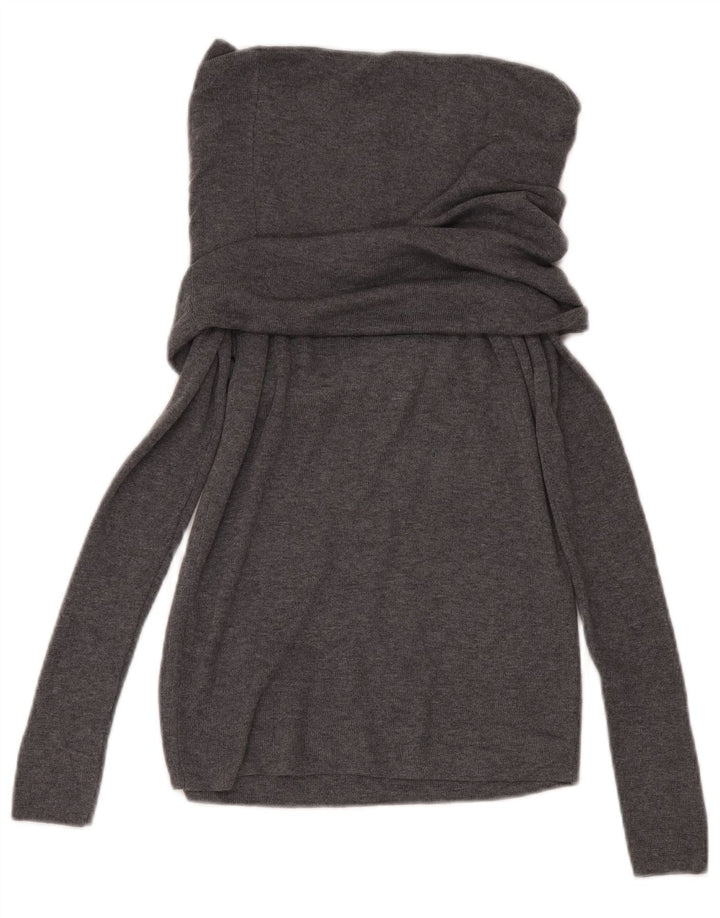 Zara Rollkragenpullover für Damen, UK 14, großes graues Polyester