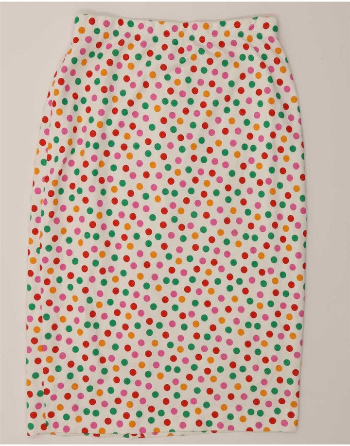 Liola Damen 4-Knopf-2-teiliges Rock-Set IT 46 Large W28 Weiß gepunktet