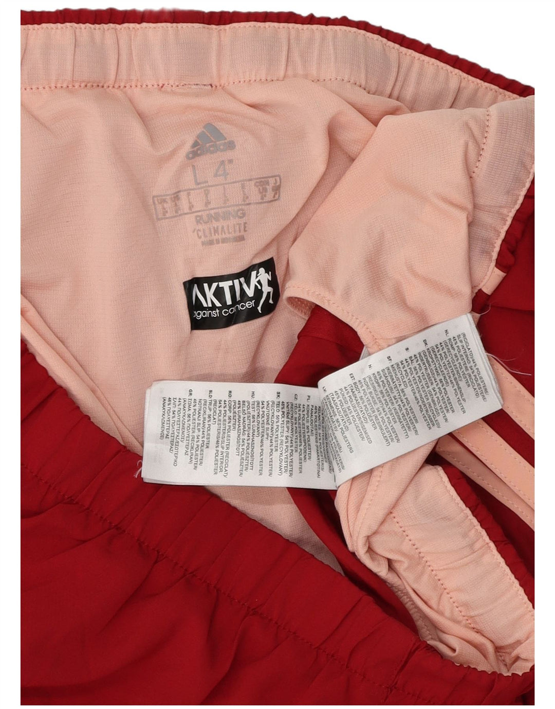 ADIDAS Damen Climalite Sport Shorts UK 14 Large Rot Polyester