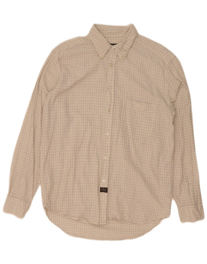 Fila Herren-Hemd, mittelbeige, kariert, Baumwolle