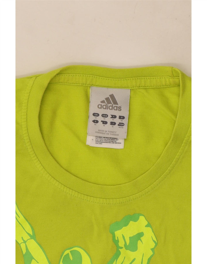 Adidas Herren Grafik-T-Shirt aus mittelgrüner Baumwolle