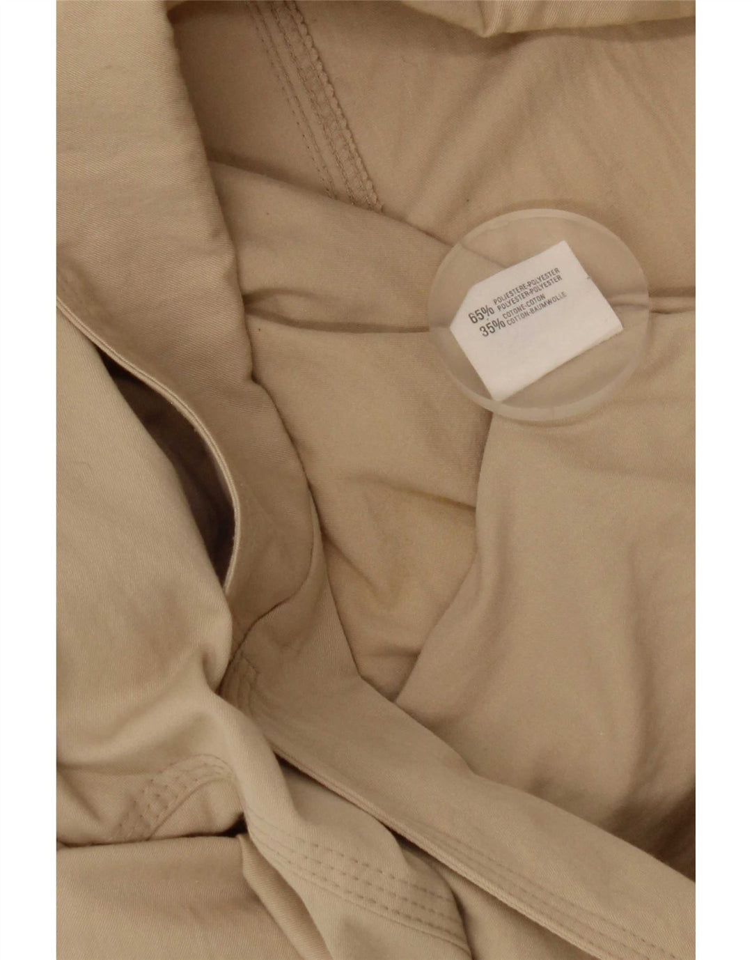 Stefanel Damen Crop 2 Button Blazer Jacke UK 16 Large Beige Polyester