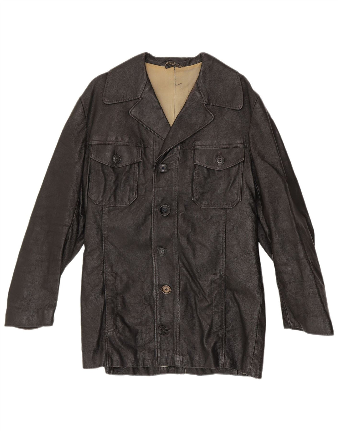 Vintage Herren Lederjacke UK 38 Medium Schwarz