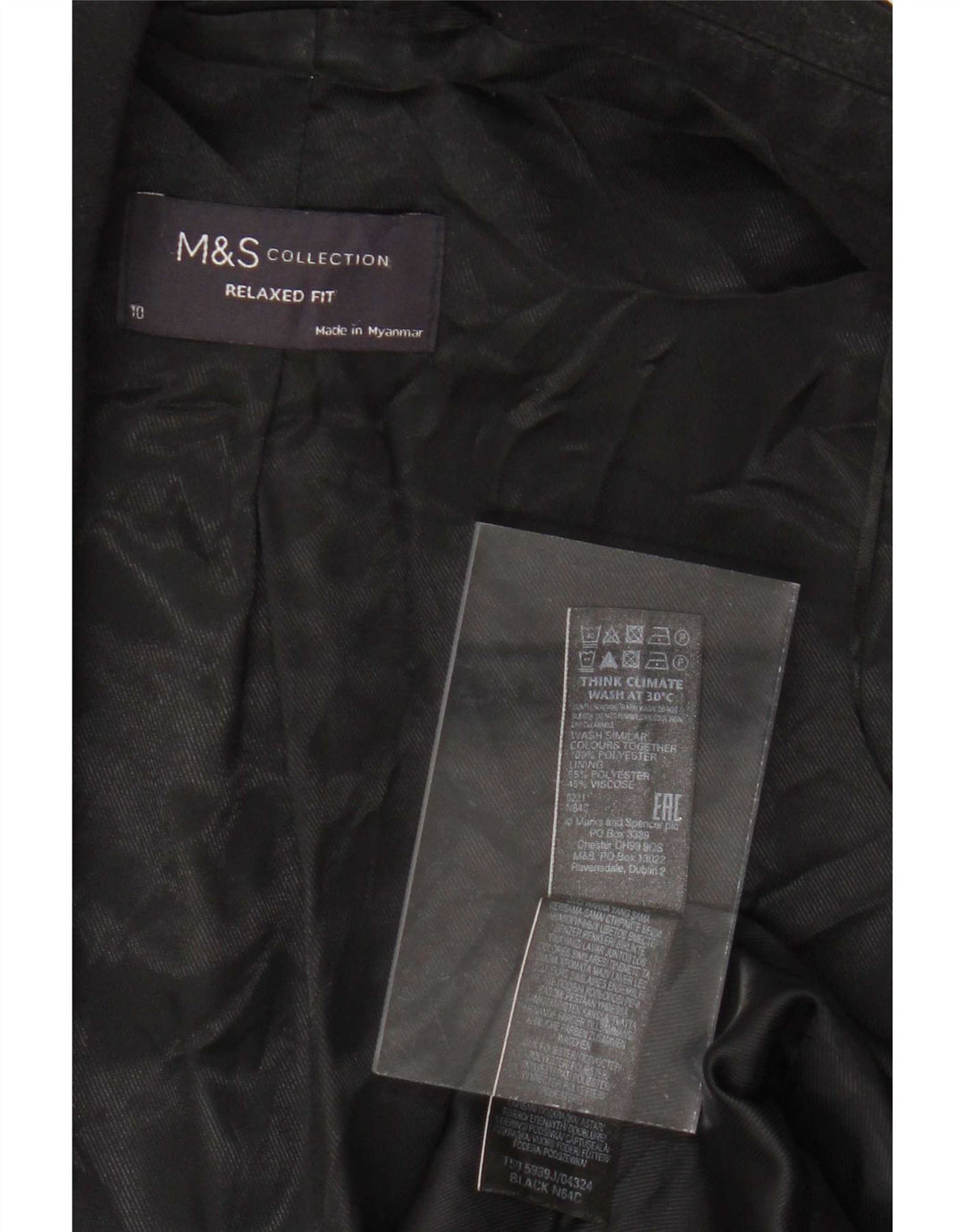 Marks & Spencer Damen-Blazer mit entspannter Passform, Gr. 10, Schwarz
