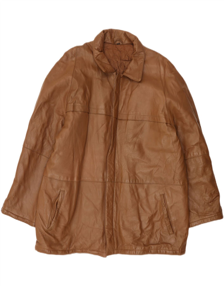 Vintage Herren Lederjacke IT 58 4XL Braunes Leder