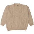 Vintage Herren V-Ausschnitt Pullover Pullover XL Beige Wolle