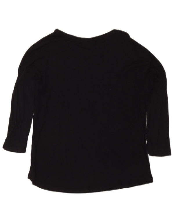 Massimo Dutti Damen Top 3/4 Ärmel UK 12 Medium Schwarz