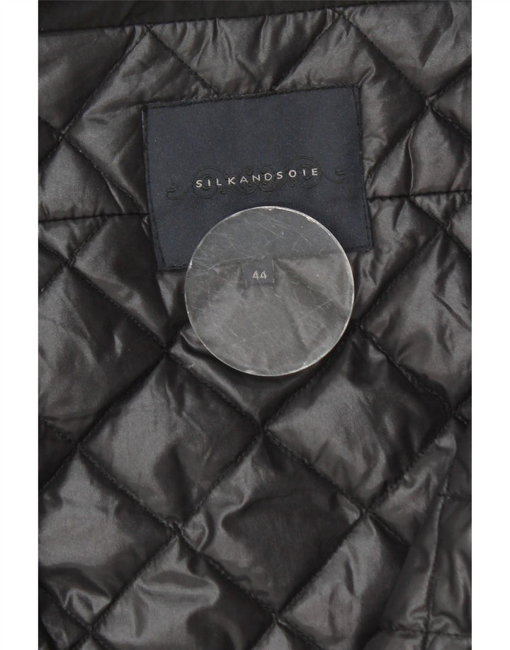 Wattierte Jacke mit Kapuze für Damen von Silk and Soie IT 44 Mittelschwarzes Polyamid