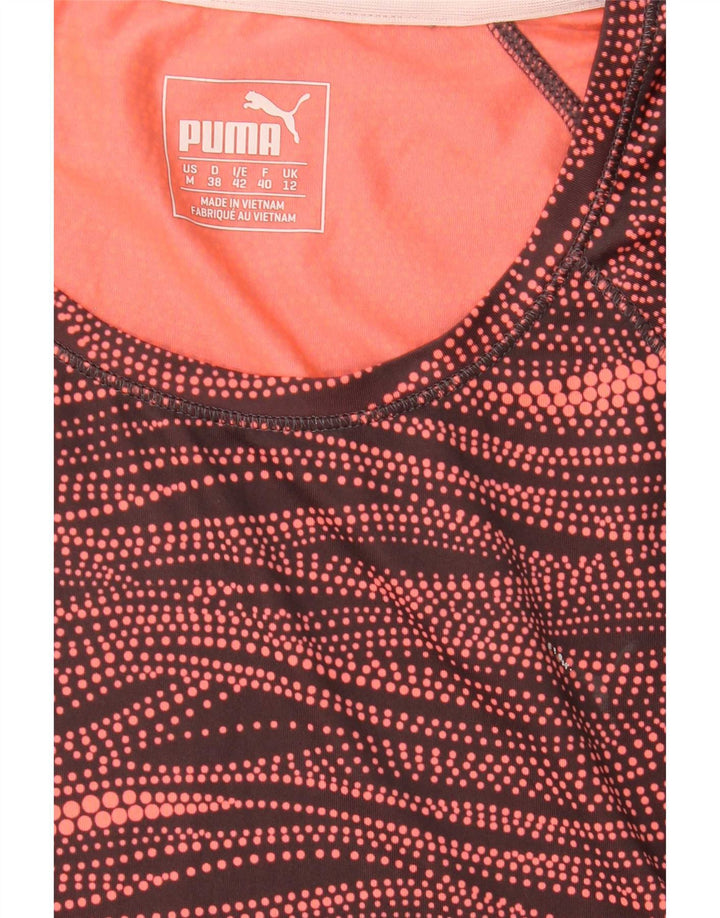 Puma Womens Abstract Pattern T-Shirt Top UK 12 Medium Mehrfarbig