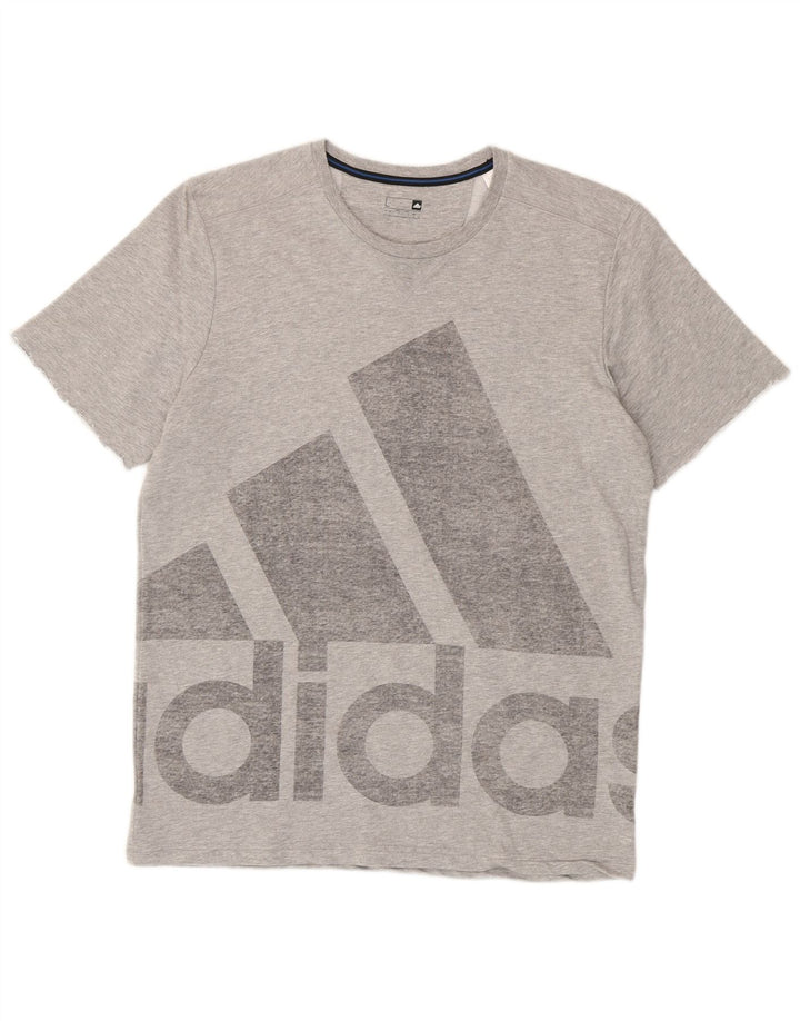 Adidas Herren Grafik T-Shirt Top Large Grau Baumwolle
