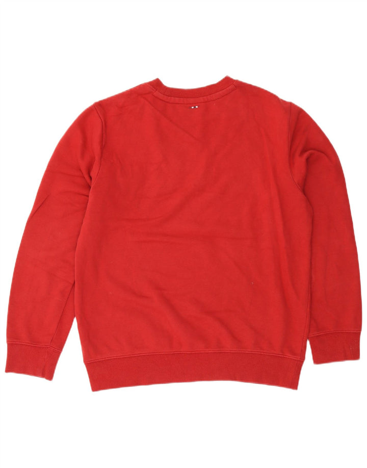 Napapijri Herren Geographic Graphic Sweatshirt Pullover Mittelrote Baumwolle