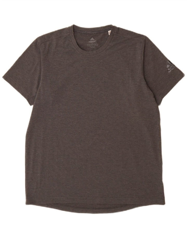 Adidas Herren Climalite T-Shirt Top Großes grau meliertes Polyester