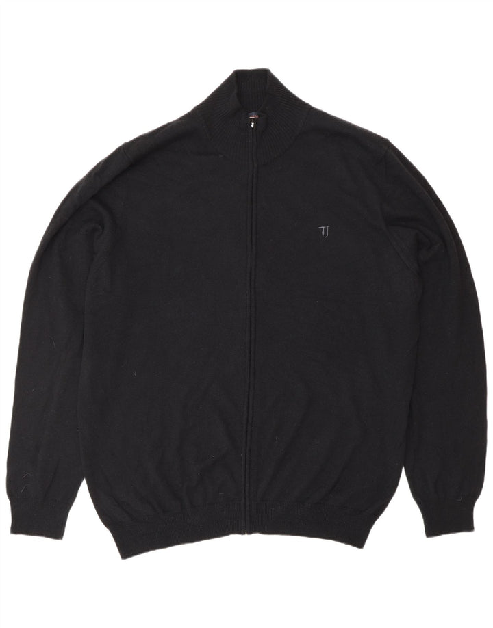 TRUSSARDI JEANS Herren Strickjacke 3XL Schwarze Wolle