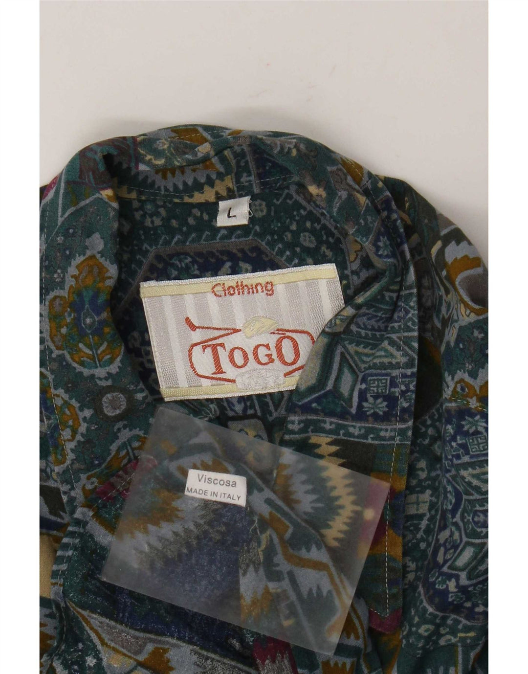 Togo Herrenhemd, groß, mehrfarbig, Patchwork, Viskose