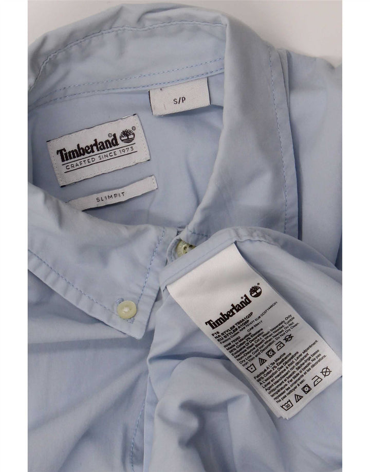 Timberland Herren-Slim-Fit-Hemd, klein, aus blauer Baumwolle