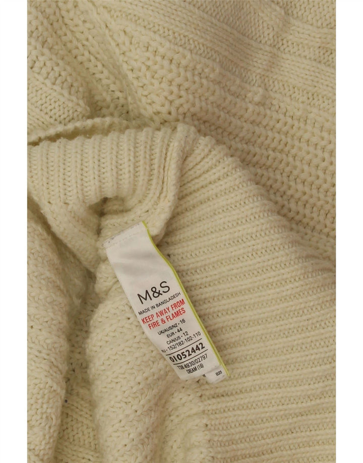 Marks & Spencer Damen-Pullover mit U-Boot-Ausschnitt, Gr. 40, Beige, Polyester