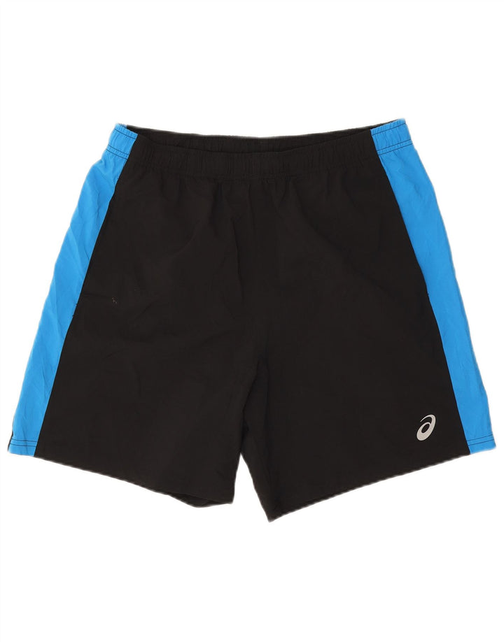 Asics Herren-Sportshorts, groß, schwarzes Farbblock-Polyester