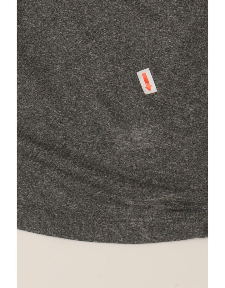 REEBOK Womens Graphic Hoodie Jumper UK 16 Large Grey Polyester Vintage Reebok and Second-Hand Reebok from Messina Hembry 
