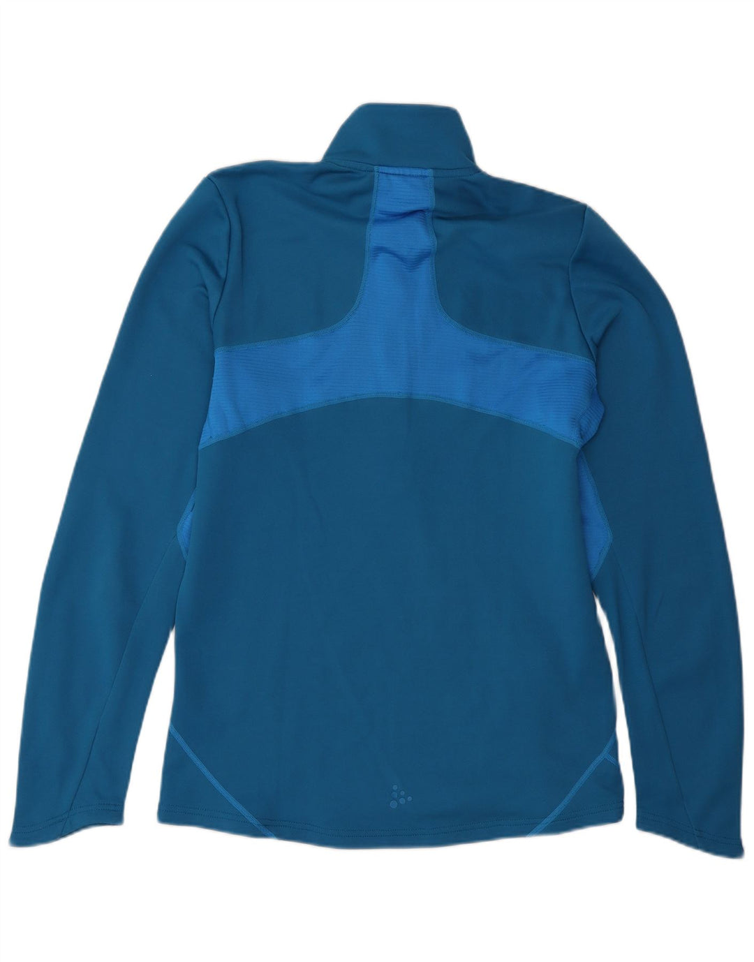Vintage Herren-Pullover-Trainingsanzugoberteil mit Reißverschluss und Halsausschnitt, mittelblau, Farbblock