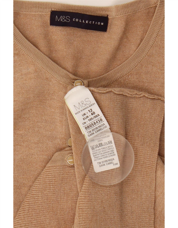 Marks & Spencer Damen-Cardigan-Pullover UK 12 Mittelbeige Viskose