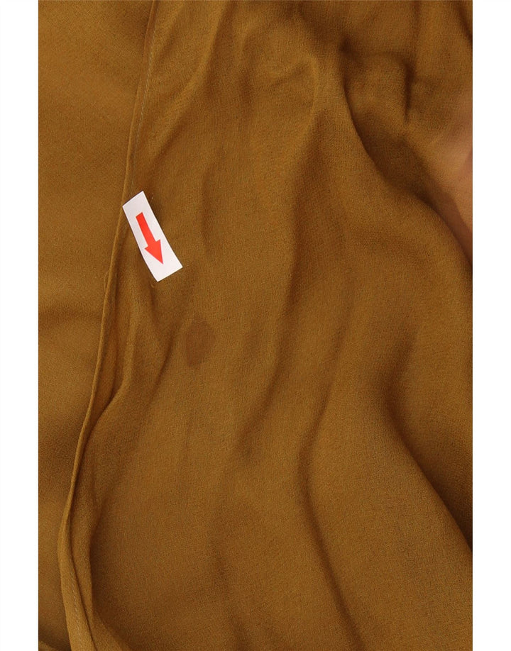 VINTAGE Langarm-Blusenoberteil für Damen UK 14 Mittelbraunes Polyamid