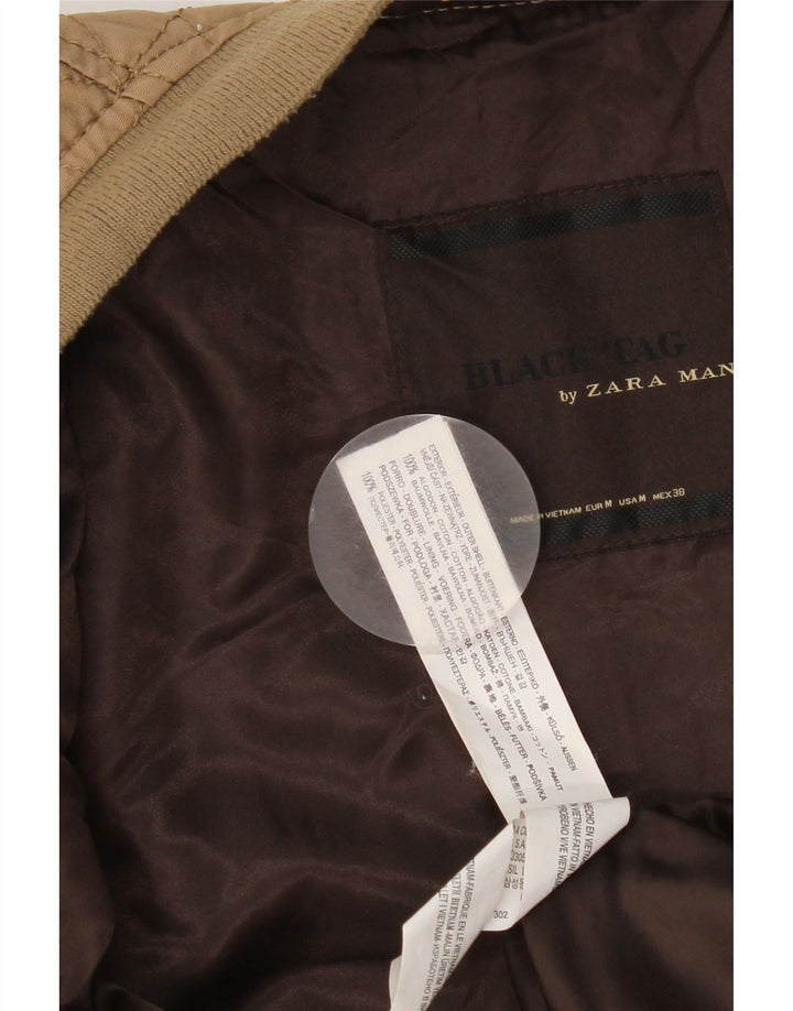 Zara Herren Bomberjacke UK 38 Mittelbeige Baumwolle
